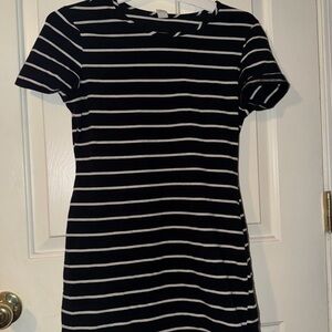 Black and White Striped Dress